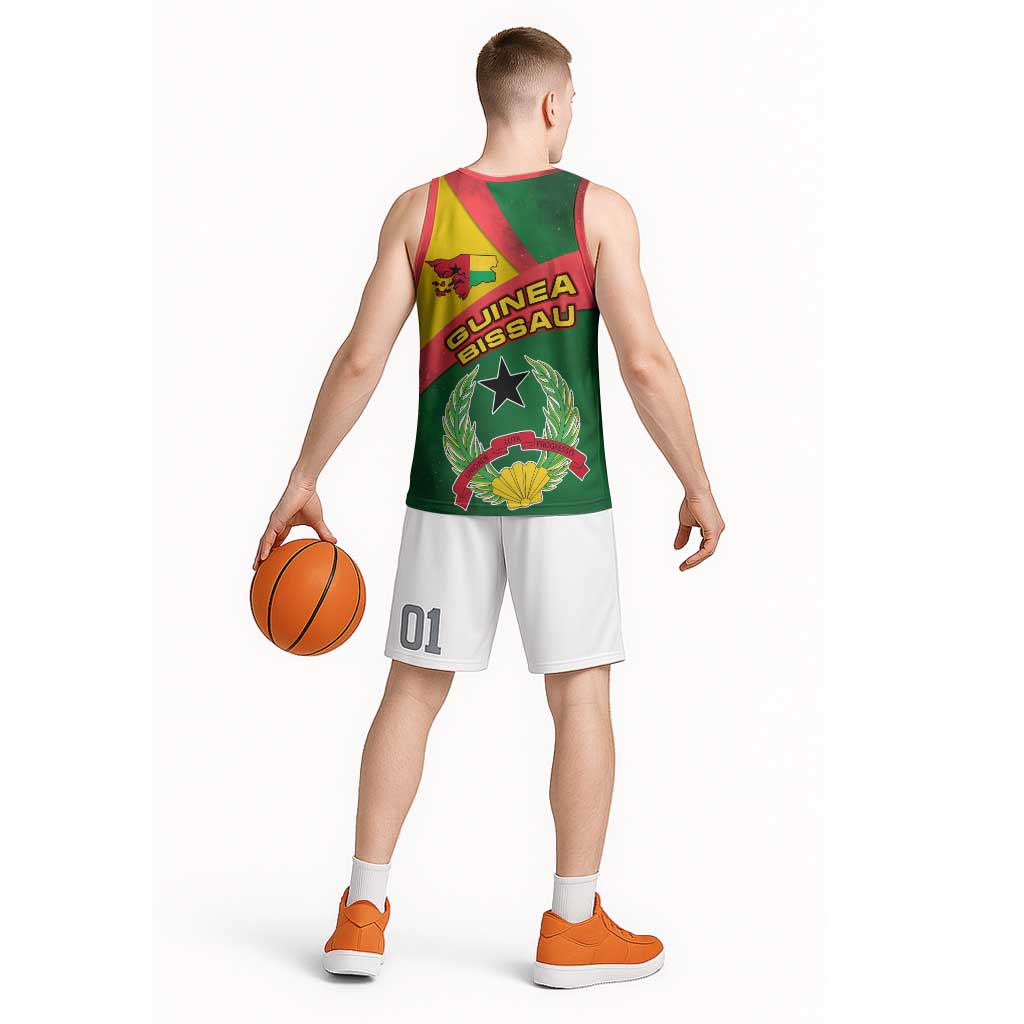 Guinea Bissau Basketball Jersey with Green Yellow Red Swirl Design - Wonder Print Shop