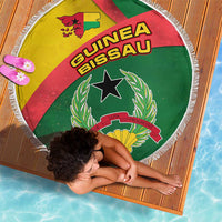 Guinea Bissau Beach Blanket with Green Yellow Red Swirl Design - Wonder Print Shop