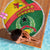 Guinea Bissau Beach Blanket with Green Yellow Red Swirl Design - Wonder Print Shop