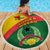 Guinea Bissau Beach Blanket with Green Yellow Red Swirl Design - Wonder Print Shop