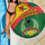Guinea Bissau Beach Blanket with Green Yellow Red Swirl Design - Wonder Print Shop