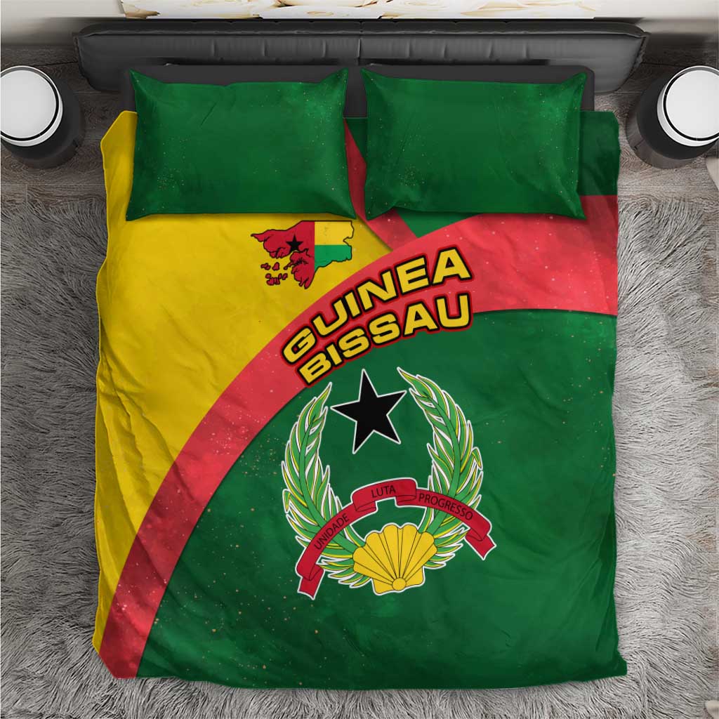 Guinea Bissau Bedding Set with Green Yellow Red Swirl Design - Wonder Print Shop