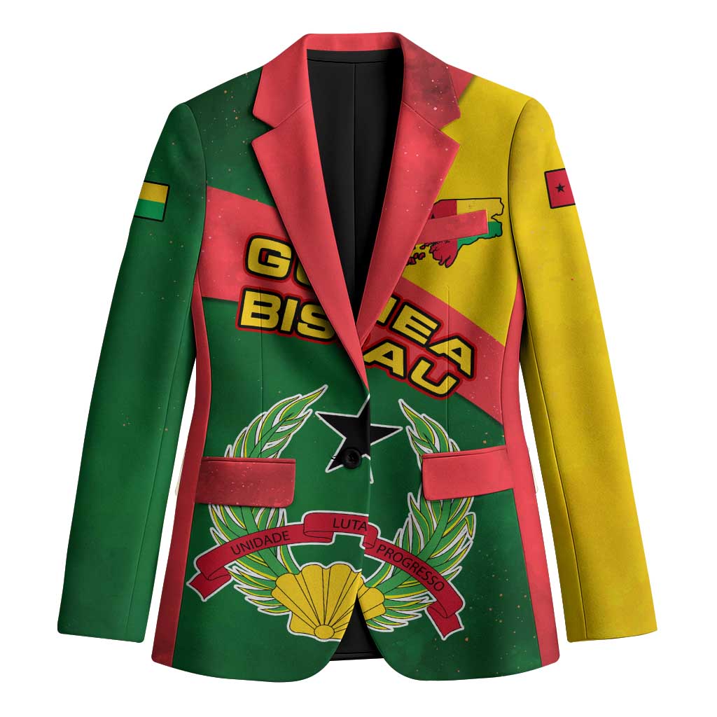 Guinea Bissau Blazer with Green Yellow Red Swirl Design - Wonder Print Shop