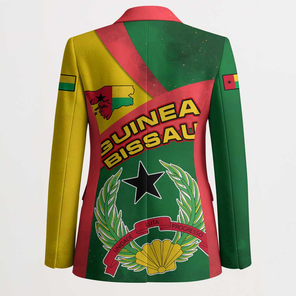 Guinea Bissau Blazer with Green Yellow Red Swirl Design - Wonder Print Shop
