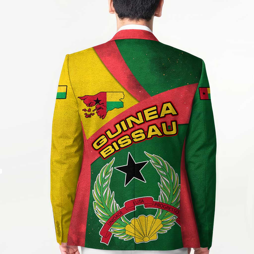 Guinea Bissau Blazer with Green Yellow Red Swirl Design - Wonder Print Shop