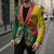 Guinea Bissau Blazer with Green Yellow Red Swirl Design - Wonder Print Shop