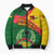 Guinea Bissau Bomber Puffer Jacket with Green Yellow Red Swirl Design - Wonder Print Shop