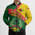 Guinea Bissau Bomber Puffer Jacket with Green Yellow Red Swirl Design - Wonder Print Shop