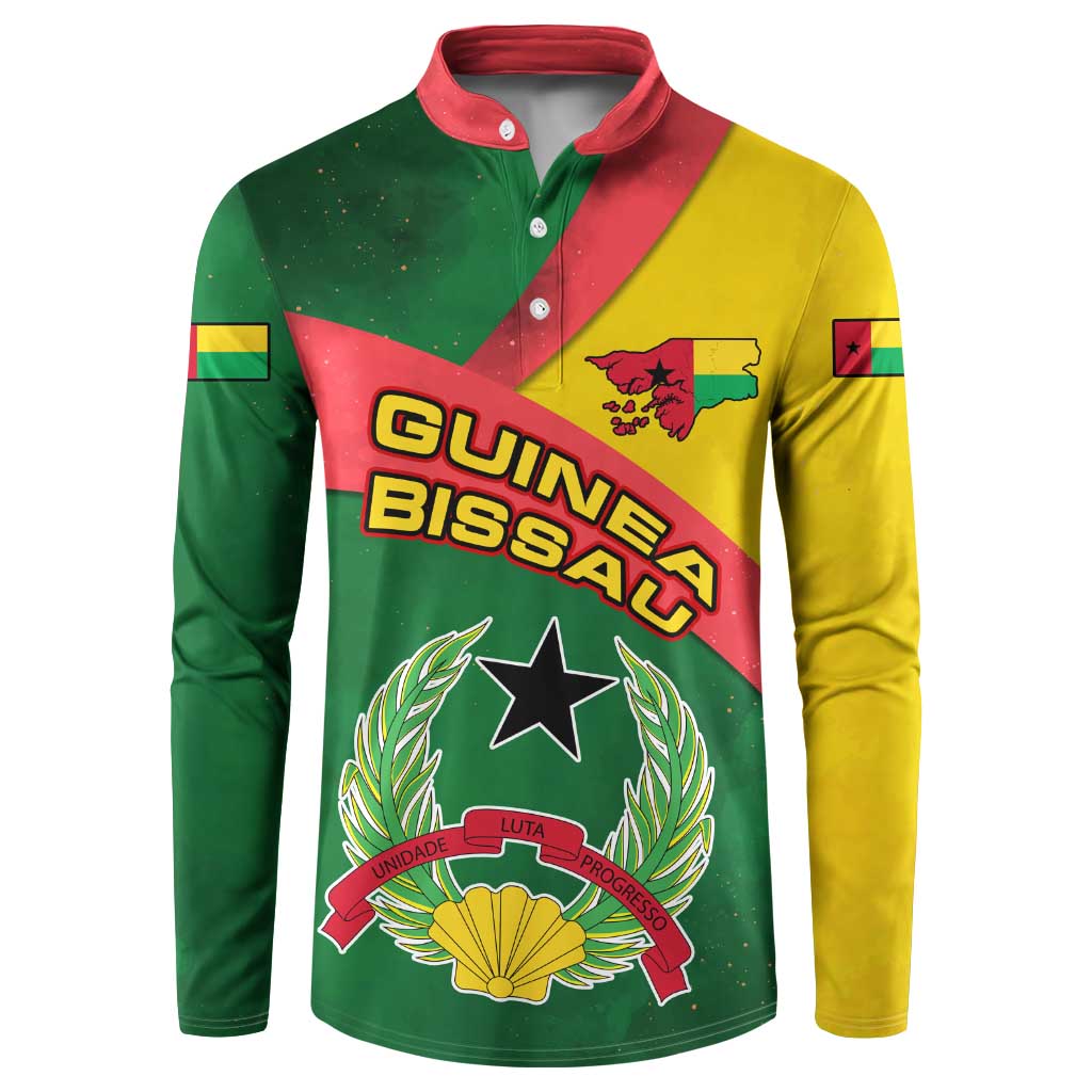 Guinea Bissau Button Sweatshirt with Green Yellow Red Swirl Design - Wonder Print Shop