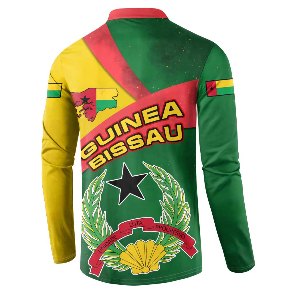 Guinea Bissau Button Sweatshirt with Green Yellow Red Swirl Design - Wonder Print Shop