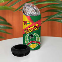 Guinea Bissau 4 in 1 Can Cooler Tumbler with Green Yellow Red Swirl Design - Wonder Print Shop