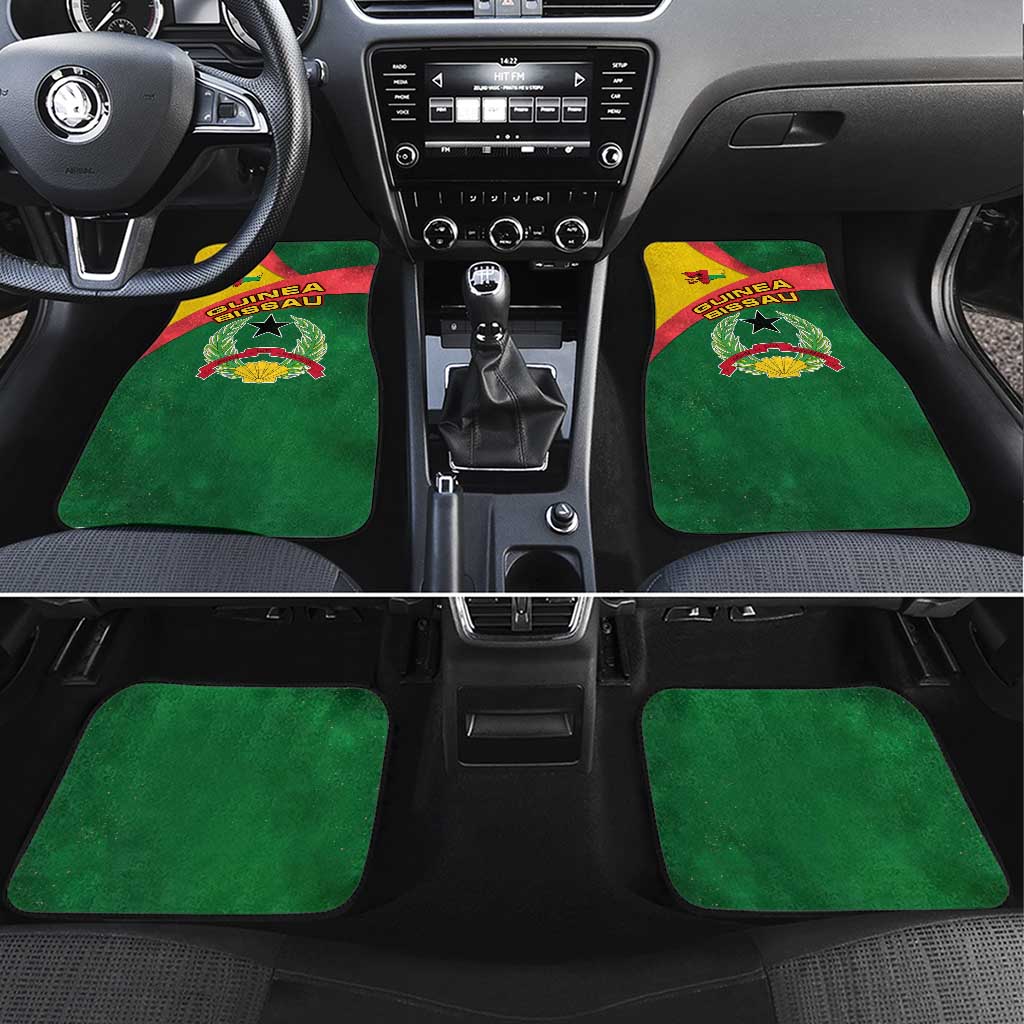 Guinea Bissau Car Mats with Green Yellow Red Swirl Design - Wonder Print Shop