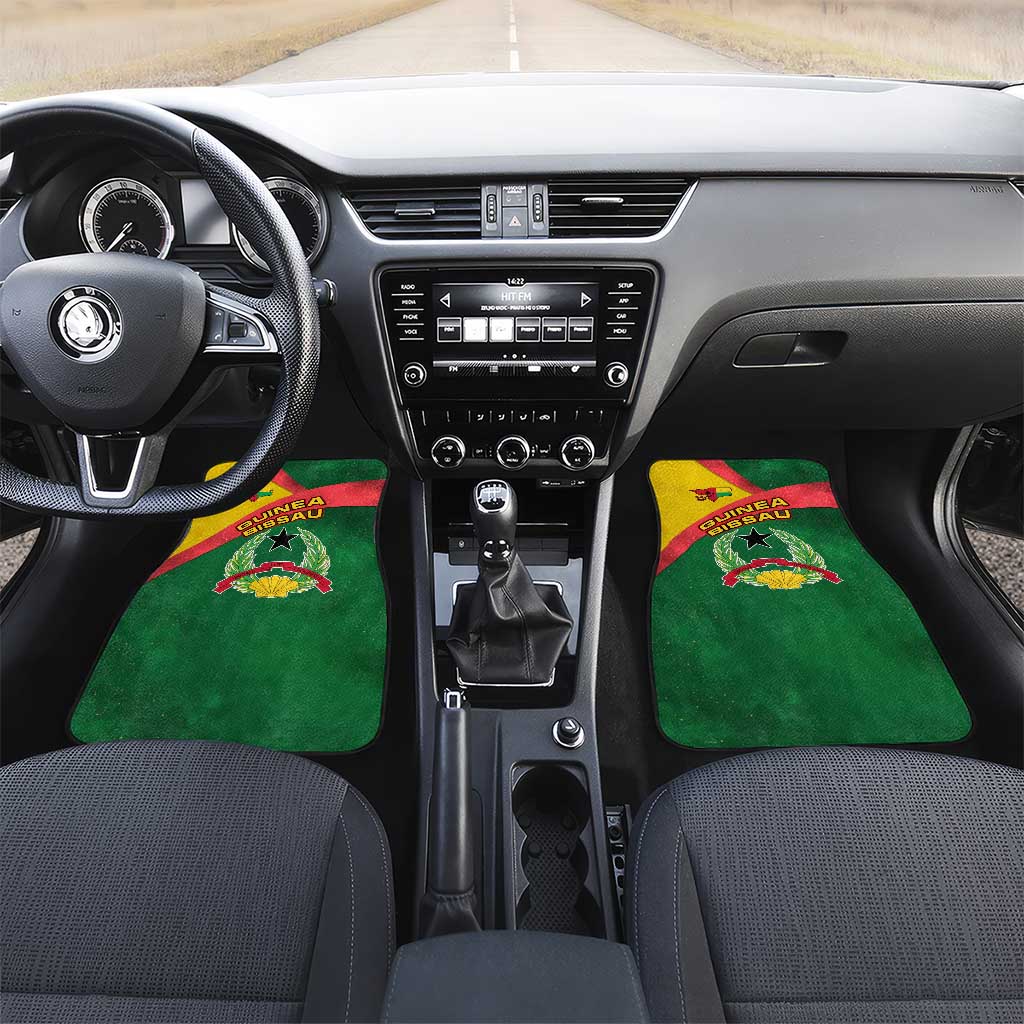 Guinea Bissau Car Mats with Green Yellow Red Swirl Design - Wonder Print Shop
