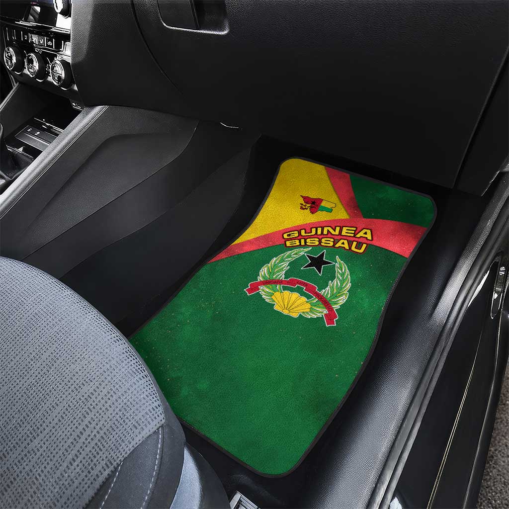 Guinea Bissau Car Mats with Green Yellow Red Swirl Design - Wonder Print Shop