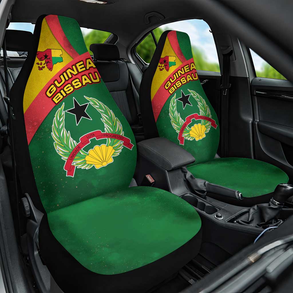 Guinea Bissau Car Seat Cover with Green Yellow Red Swirl Design - Wonder Print Shop