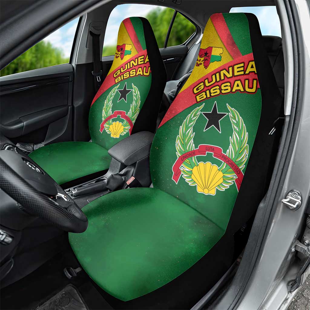 Guinea Bissau Car Seat Cover with Green Yellow Red Swirl Design - Wonder Print Shop