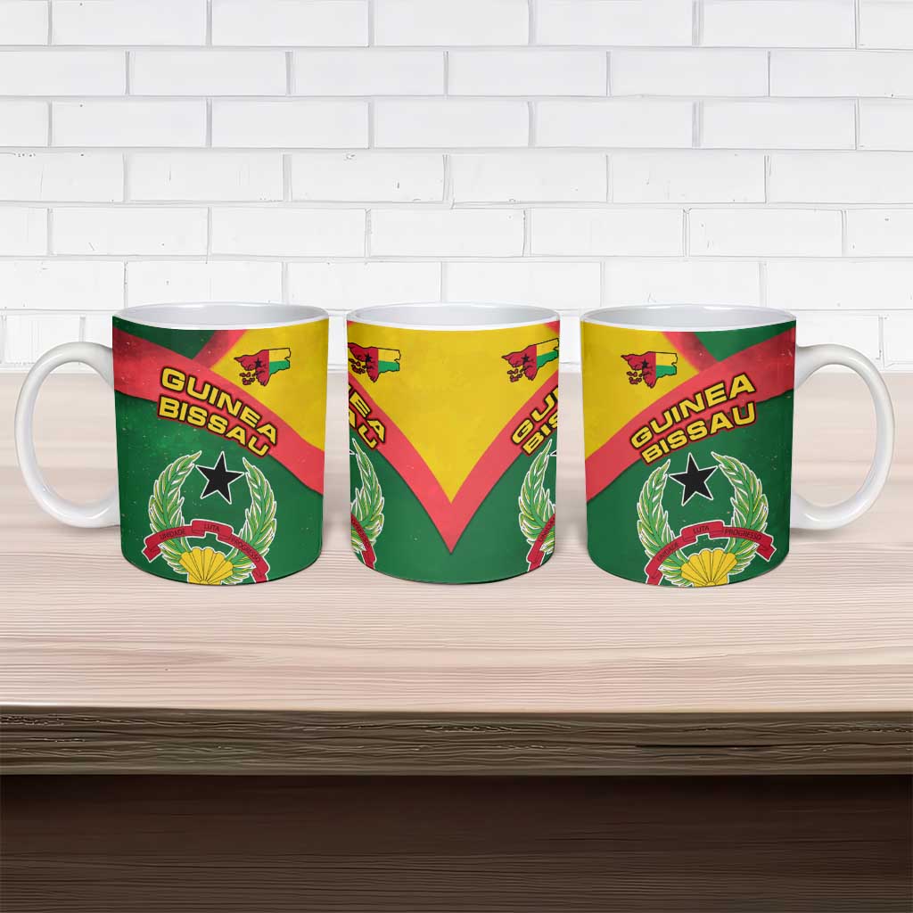 Guinea Bissau Ceramic Mug with Green Yellow Red Swirl Design - Wonder Print Shop