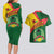Guinea Bissau Couples Matching Long Sleeve Bodycon Dress and Hawaiian Shirt with Green Yellow Red Swirl Design - Wonder Print Shop