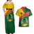 Guinea Bissau Couples Matching Off Shoulder Maxi Dress and Hawaiian Shirt with Green Yellow Red Swirl Design - Wonder Print Shop