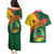 Guinea Bissau Couples Matching Puletasi and Hawaiian Shirt with Green Yellow Red Swirl Design - Wonder Print Shop