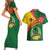 Guinea Bissau Couples Matching Short Sleeve Bodycon Dress and Hawaiian Shirt with Green Yellow Red Swirl Design - Wonder Print Shop