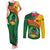 Guinea Bissau Couples Matching Tank Maxi Dress and Long Sleeve Button Shirt with Green Yellow Red Swirl Design - Wonder Print Shop