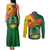 Guinea Bissau Couples Matching Tank Maxi Dress and Long Sleeve Button Shirt with Green Yellow Red Swirl Design - Wonder Print Shop