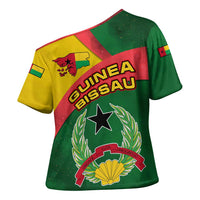 Guinea Bissau Cross Shoulder Shirt with Green Yellow Red Swirl Design - Wonder Print Shop