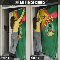 Guinea Bissau Door Cover with Green Yellow Red Swirl Design - Wonder Print Shop