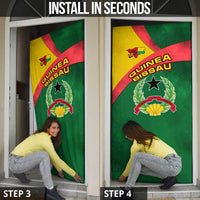Guinea Bissau Door Cover with Green Yellow Red Swirl Design - Wonder Print Shop