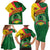 Guinea Bissau Family Matching Long Sleeve Bodycon Dress and Hawaiian Shirt with Green Yellow Red Swirl Design - Wonder Print Shop