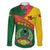 Guinea Bissau Family Matching Long Sleeve Bodycon Dress and Hawaiian Shirt with Green Yellow Red Swirl Design - Wonder Print Shop