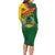 Guinea Bissau Family Matching Long Sleeve Bodycon Dress and Hawaiian Shirt with Green Yellow Red Swirl Design - Wonder Print Shop