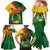 Guinea Bissau Family Matching Mermaid Dress and Hawaiian Shirt with Green Yellow Red Swirl Design - Wonder Print Shop