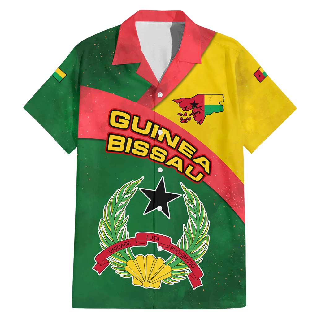 Guinea Bissau Family Matching Mermaid Dress and Hawaiian Shirt with Green Yellow Red Swirl Design - Wonder Print Shop