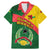 Guinea Bissau Family Matching Mermaid Dress and Hawaiian Shirt with Green Yellow Red Swirl Design - Wonder Print Shop