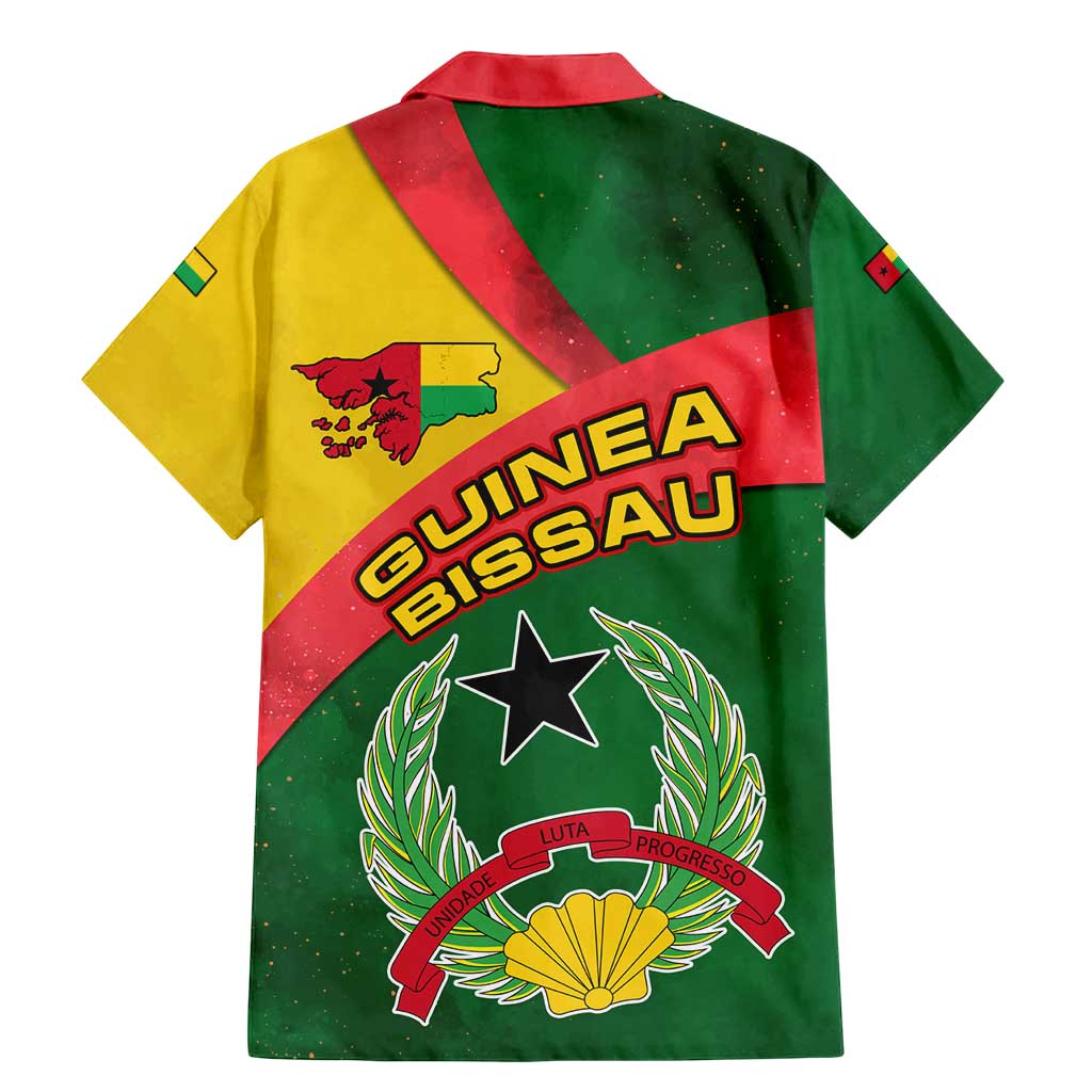 Guinea Bissau Family Matching Mermaid Dress and Hawaiian Shirt with Green Yellow Red Swirl Design - Wonder Print Shop