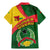 Guinea Bissau Family Matching Mermaid Dress and Hawaiian Shirt with Green Yellow Red Swirl Design - Wonder Print Shop