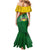 Guinea Bissau Family Matching Mermaid Dress and Hawaiian Shirt with Green Yellow Red Swirl Design - Wonder Print Shop