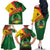 Guinea Bissau Family Matching Off The Shoulder Long Sleeve Dress and Hawaiian Shirt with Green Yellow Red Swirl Design - Wonder Print Shop