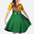 Guinea Bissau Family Matching Off Shoulder Maxi Dress and Hawaiian Shirt with Green Yellow Red Swirl Design - Wonder Print Shop