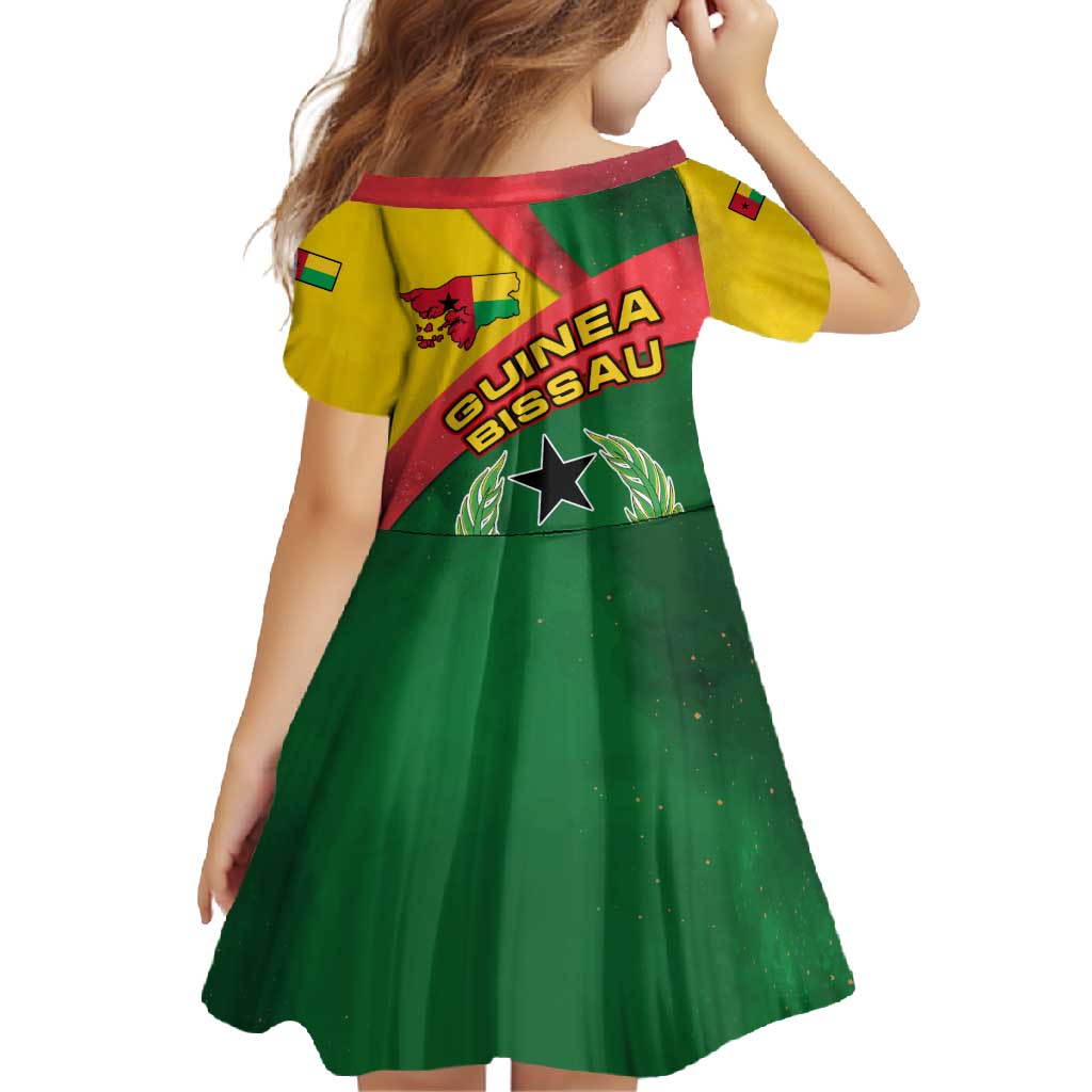 Guinea Bissau Family Matching Off Shoulder Maxi Dress and Hawaiian Shirt with Green Yellow Red Swirl Design - Wonder Print Shop