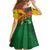 Guinea Bissau Family Matching Off Shoulder Maxi Dress and Hawaiian Shirt with Green Yellow Red Swirl Design - Wonder Print Shop