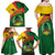 Guinea Bissau Family Matching Off Shoulder Maxi Dress and Hawaiian Shirt with Green Yellow Red Swirl Design - Wonder Print Shop