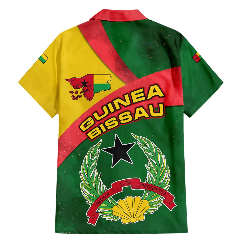 Guinea Bissau Family Matching Off Shoulder Maxi Dress and Hawaiian Shirt with Green Yellow Red Swirl Design - Wonder Print Shop
