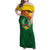Guinea Bissau Family Matching Off Shoulder Maxi Dress and Hawaiian Shirt with Green Yellow Red Swirl Design - Wonder Print Shop