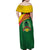 Guinea Bissau Family Matching Off Shoulder Maxi Dress and Hawaiian Shirt with Green Yellow Red Swirl Design - Wonder Print Shop