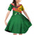 Guinea Bissau Family Matching Off Shoulder Short Dress and Hawaiian Shirt with Green Yellow Red Swirl Design - Wonder Print Shop