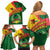 Guinea Bissau Family Matching Off Shoulder Short Dress and Hawaiian Shirt with Green Yellow Red Swirl Design - Wonder Print Shop