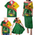 Guinea Bissau Family Matching Puletasi and Hawaiian Shirt with Green Yellow Red Swirl Design - Wonder Print Shop